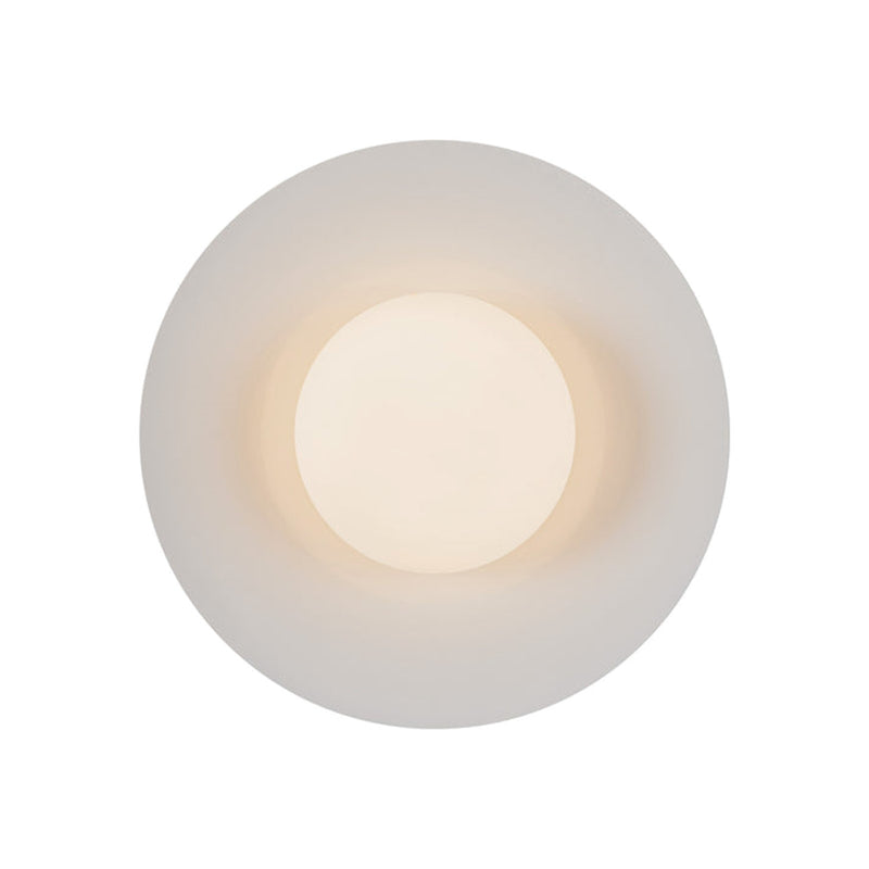 Kuzco Cruz 15in LED Flush Mount | Black and White Metal and Opal Glass | Bedroom, Living Room & Dining Room Ambient Light | Model FM22815-BK-WH