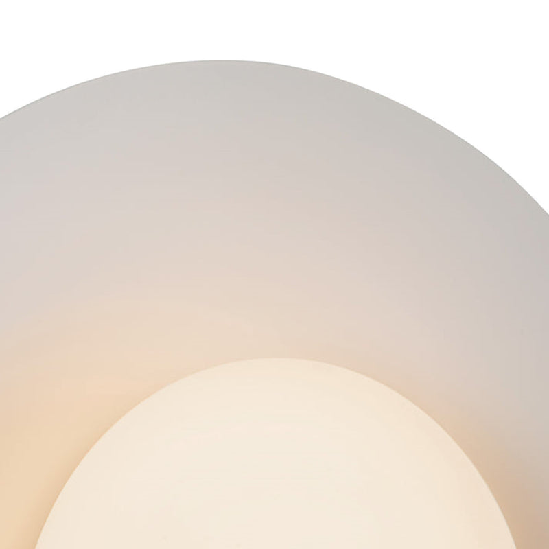 Kuzco Cruz 15in LED Flush Mount | Black and White Metal and Opal Glass | Bedroom, Living Room & Dining Room Ambient Light | Model FM22815-BK-WH