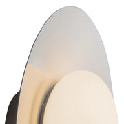 Kuzco Cruz 15in LED Flush Mount | Black and White Metal and Opal Glass | Bedroom, Living Room & Dining Room Ambient Light | Model FM22815-BK-WH