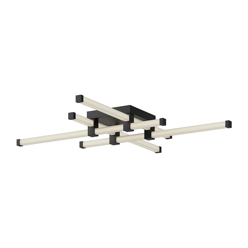 Kuzco Blade 34in LED Flush Mount | Modern Black Aluminum and Acrylic | Hallway & Living Room | 2250 Lumens, 3000K, Dimmable | Model FM23534-BK