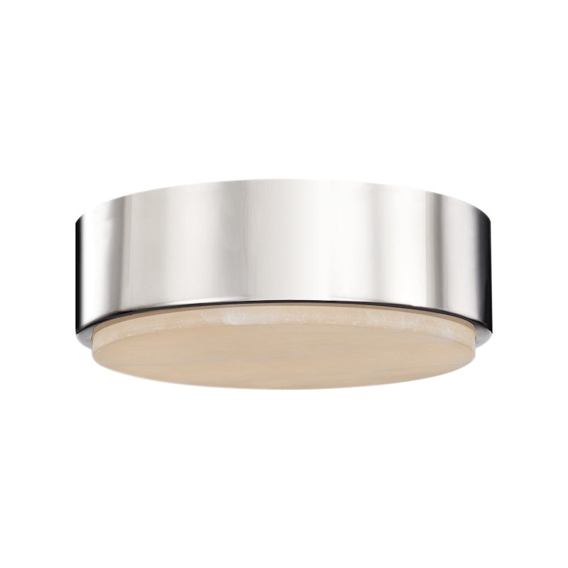 Kuzco Blanco 8in LED Flush Mount | Modern Polished Nickel and Alabaster Stone | Bedroom & Hallway Ceiling Light | 1950lm 5CCT | Model FM325108PNAR