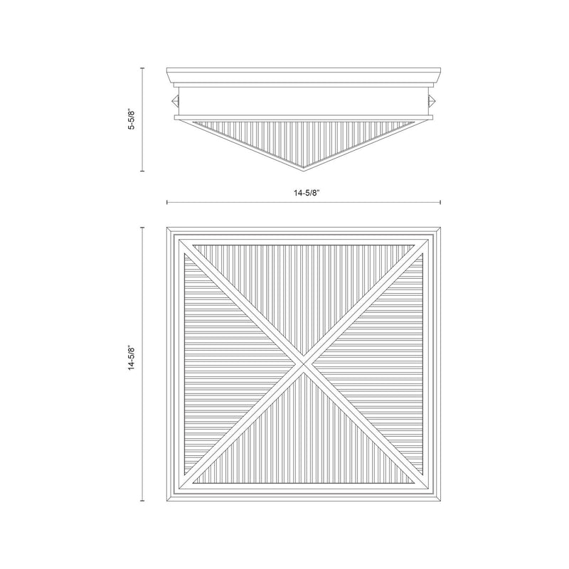 Kuzco Cairo 15in 2-Light Flush Mount | Urban Bronze Steel and Clear Ribbed Glass | Hallway & Bedroom Ceiling Light | Model FM332615UBCR
