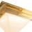 Kuzco Mineral 4" Brass Flush Mount, Patina Brass/Alabaster