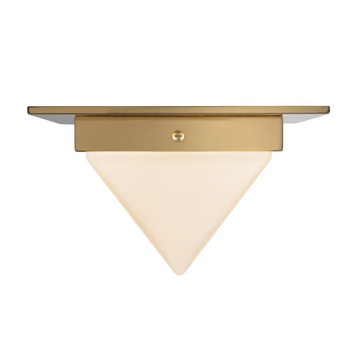 Kuzco Mineral 4" Brass Flush Mount, Patina Brass/Opal Glass