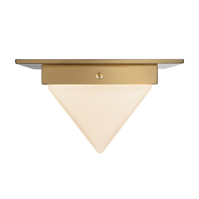 Kuzco Mineral 4" Brass Flush Mount, Patina Brass/Opal Glass