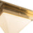 Kuzco Mineral 4" Brass Flush Mount, Patina Brass/Opal Glass