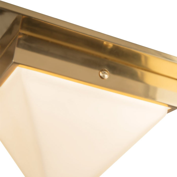 Kuzco Mineral 4" Brass Flush Mount, Patina Brass/Opal Glass