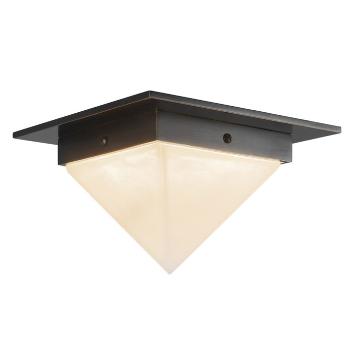 Kuzco Mineral 4" Black Flush Mount, Urban Bronze/Alabaster