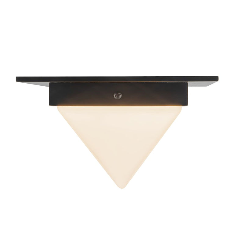 Kuzco Mineral 4" Black Flush Mount, Urban Bronze/Matte Opal Glass