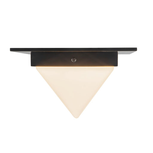 Kuzco Mineral 4" Black Flush Mount, Urban Bronze/Matte Opal Glass