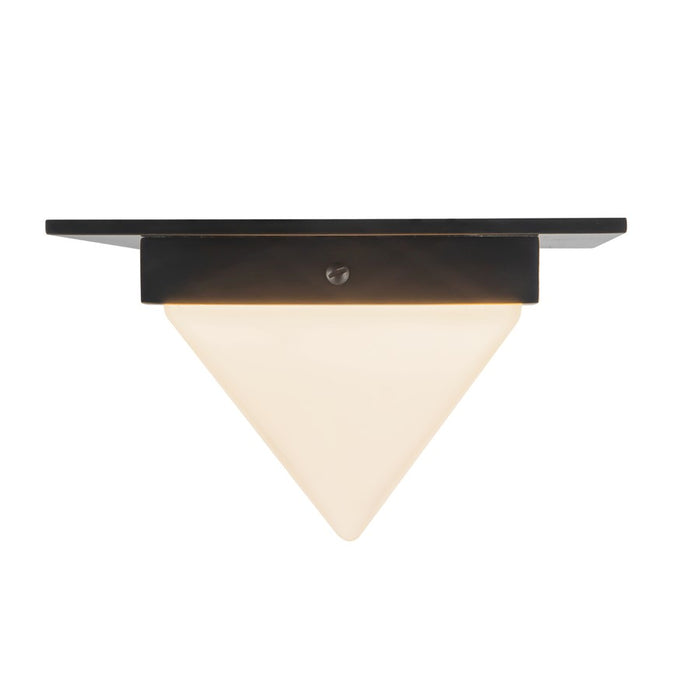 Kuzco Mineral 4" Black Flush Mount, Urban Bronze/Matte Opal Glass