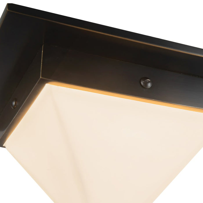 Kuzco Mineral 4" Black Flush Mount, Urban Bronze/Matte Opal Glass