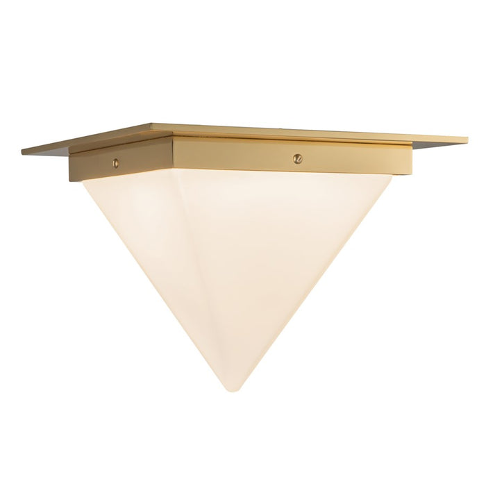 Kuzco Mineral 9" Brass Flush Mount, Patina Brass/Opal Glass - FM345119PTBOP