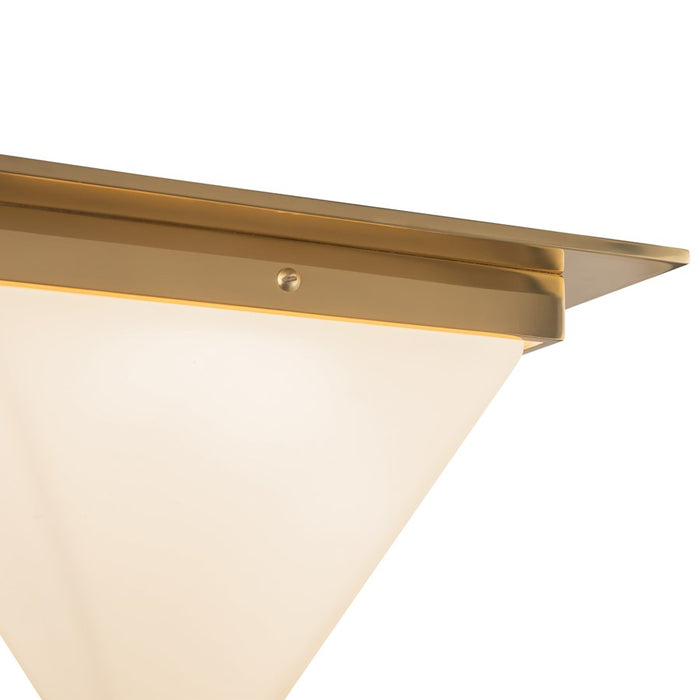 Kuzco Mineral 9" Brass Flush Mount, Patina Brass/Opal Glass