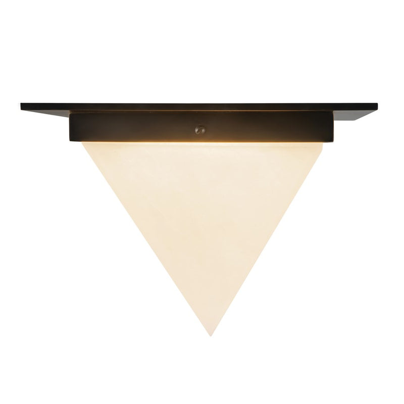 Kuzco Mineral 9" Black Flush Mount, Urban Bronze/Alabaster