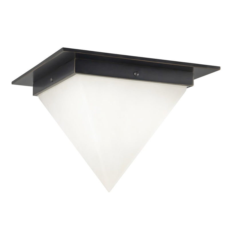 Kuzco Mineral 9" Black Flush Mount, Urban Bronze/Alabaster