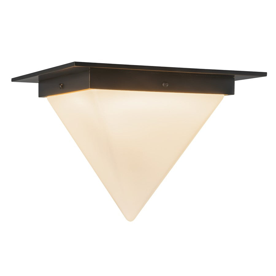 Kuzco Mineral 9" Blk Flush Mount, Urban Brz/Matte Opal Glass - FM345119UBOP