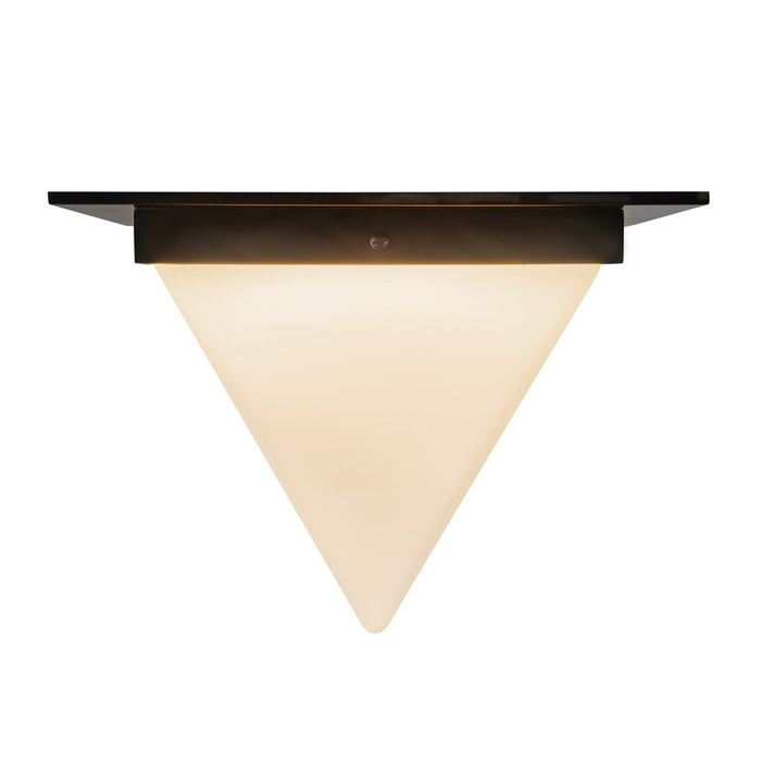 Kuzco Mineral 9" Black Flush Mount, Urban Bronze/Matte Opal Glass