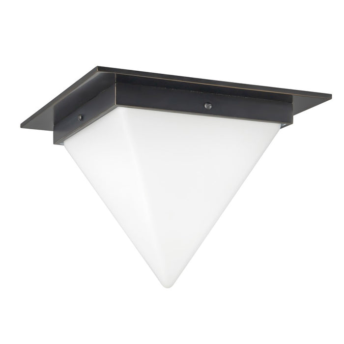 Kuzco Mineral 9" Black Flush Mount, Urban Bronze/Matte Opal Glass