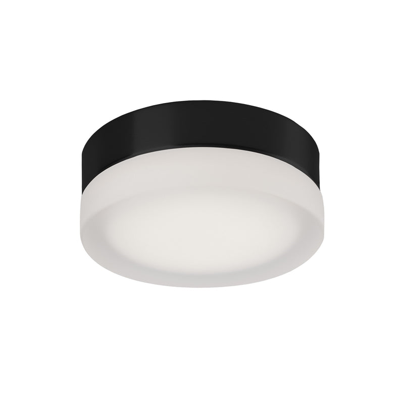 Kuzco Bedford 6in LED Flush Mount | Modern Black and Frosted Glass | Hallway & Bedroom Ceiling Light | 5.88 x 2.5 in | Model FM3506-BK