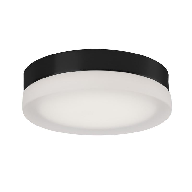 Kuzco Bedford 11in 1-Light LED Flush Mount | Modern Black and Frosted Glass | Bedroom & Hallway Ceiling Light | 1600lm 5CCT | Model FM3511-BK-5CCT