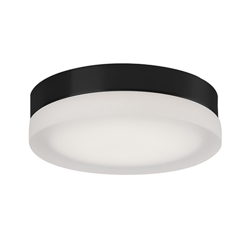 Kuzco Bedford 11in 1-Light LED Flush Mount | Modern Black and Frosted Glass | Bedroom & Hallway Ceiling Light | 1600lm 5CCT | Model FM3511-BK-5CCT