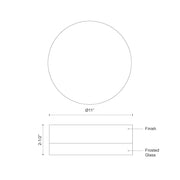 Kuzco Bedford 11in 1-Light LED Flush Mount | Modern Black and Frosted Glass | Bedroom & Hallway Ceiling Light | 1600lm 5CCT | Model FM3511-BK-5CCT