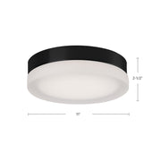 Kuzco Bedford 11in 1-Light LED Flush Mount | Modern Black and Frosted Glass | Bedroom & Hallway Ceiling Light | 1600lm 5CCT | Model FM3511-BK-5CCT