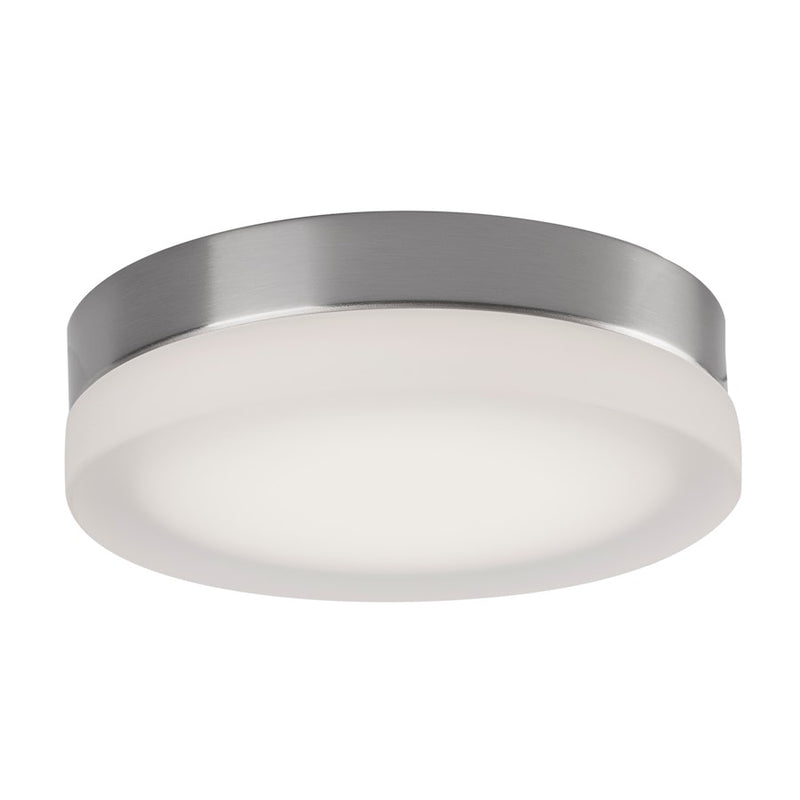 Kuzco Bedford 11in 1-Light LED Flush Mount | Brushed Nickel and Frosted Glass | Bedroom & Hallway Ceiling Light | 1600lm, 5CCT | Model FM3511-BN