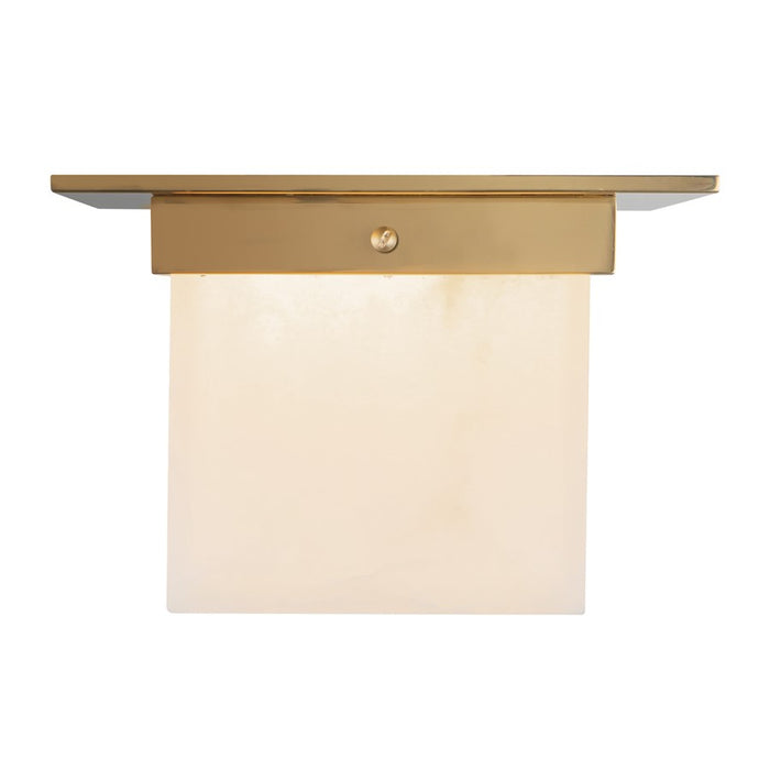 Kuzco Mineral 5.5" Brass Flush Mount, Patina Brass/Alabaster