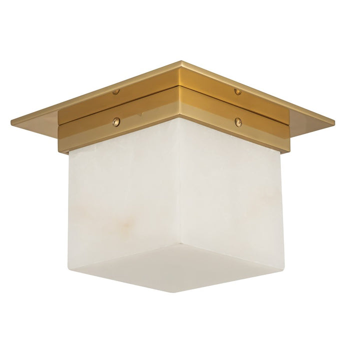Kuzco Mineral 5.5" Brass Flush Mount, Patina Brass/Alabaster
