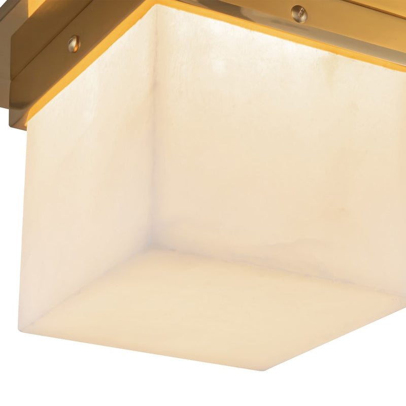 Kuzco Mineral 5.5" Brass Flush Mount, Patina Brass/Alabaster