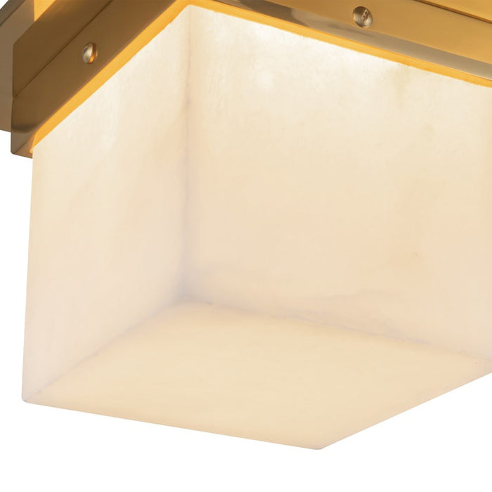 Kuzco Mineral 5.5" Brass Flush Mount, Patina Brass/Alabaster