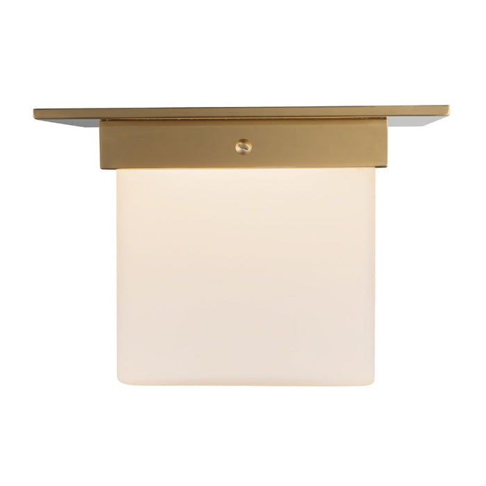 Kuzco Mineral 5.5" Brass Flush Mount, Patina Brass/Opal Glass