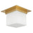 Kuzco Mineral 5.5" Brass Flush Mount, Patina Brass/Opal Glass