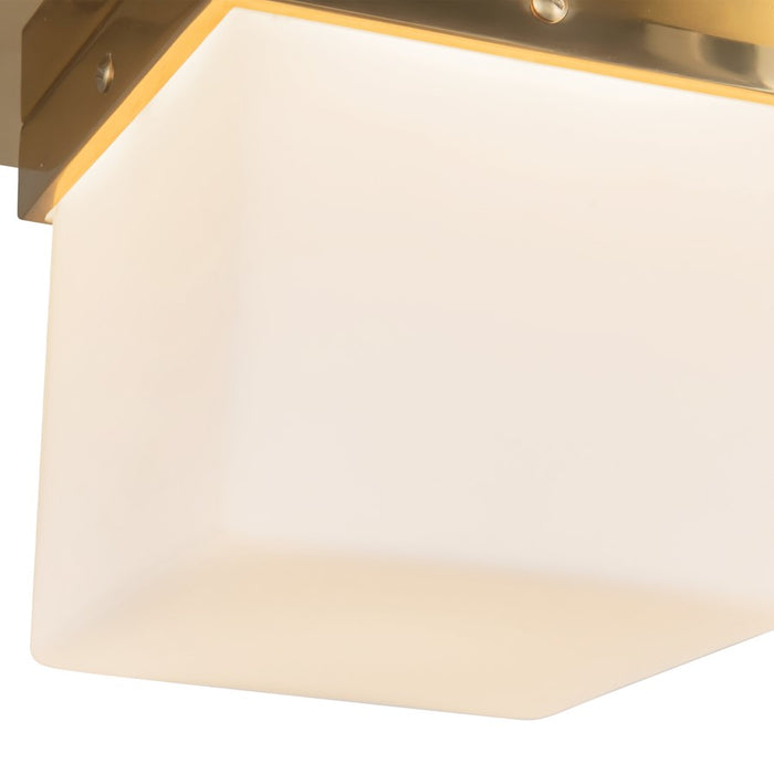 Kuzco Mineral 5.5" Brass Flush Mount, Patina Brass/Opal Glass