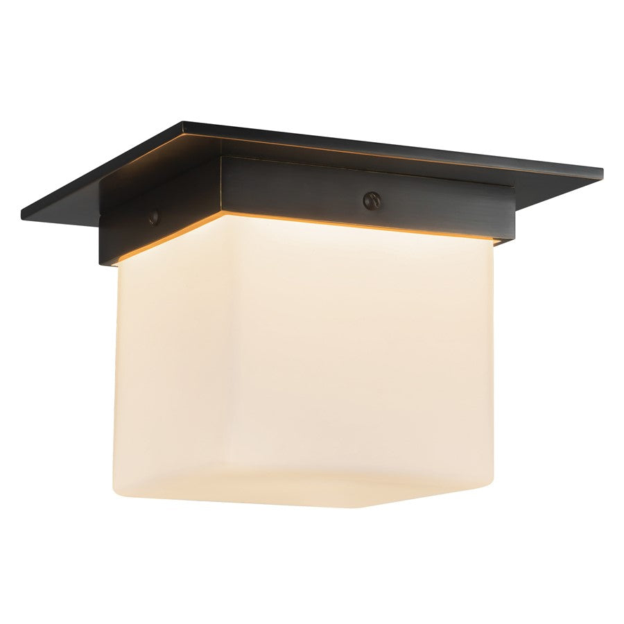 Kuzco Mineral 5.5" Blk Flush Mount, Urban Brz/Matte Opal Glass - FM356085UBOP