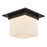 Kuzco Mineral 5.5" Black Flush Mount, Urban Bronze/Matte Opal Glass