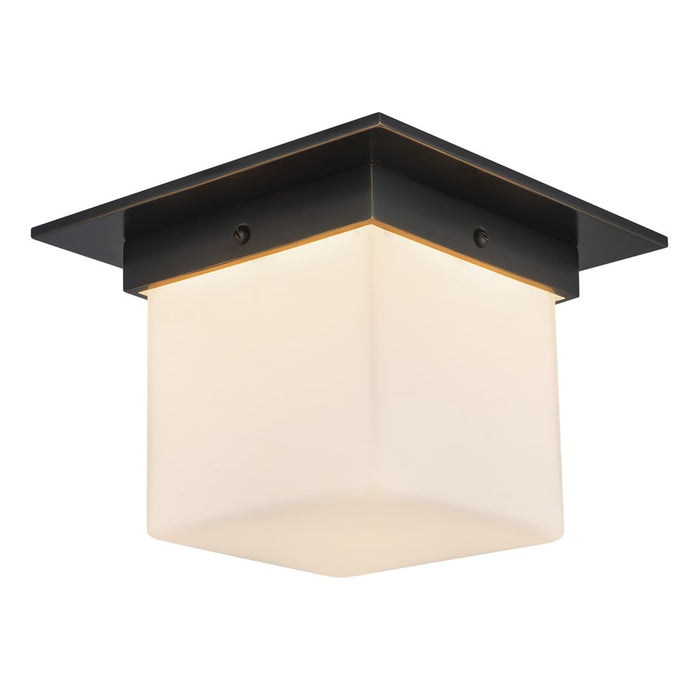 Kuzco Mineral 5.5" Black Flush Mount, Urban Bronze/Matte Opal Glass