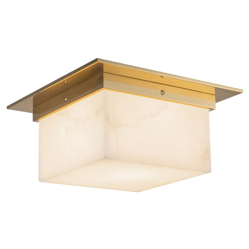 Kuzco Mineral 5" Brass Flush Mount, Patina Brass/Alabaster - FM356115PTBAR