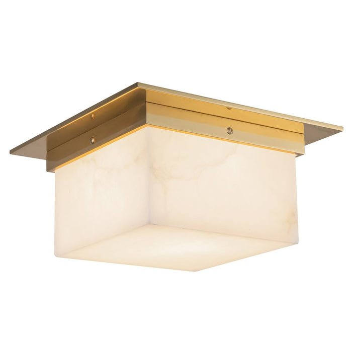 Kuzco Mineral 5" Brass Flush Mount, Patina Brass/Alabaster - FM356115PTBAR