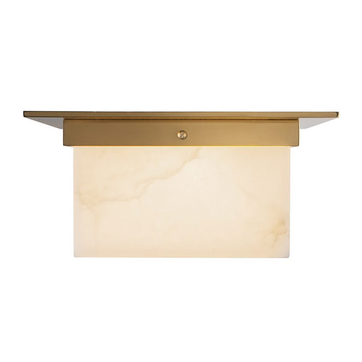 Kuzco Mineral 5" Brass Flush Mount, Patina Brass/Alabaster