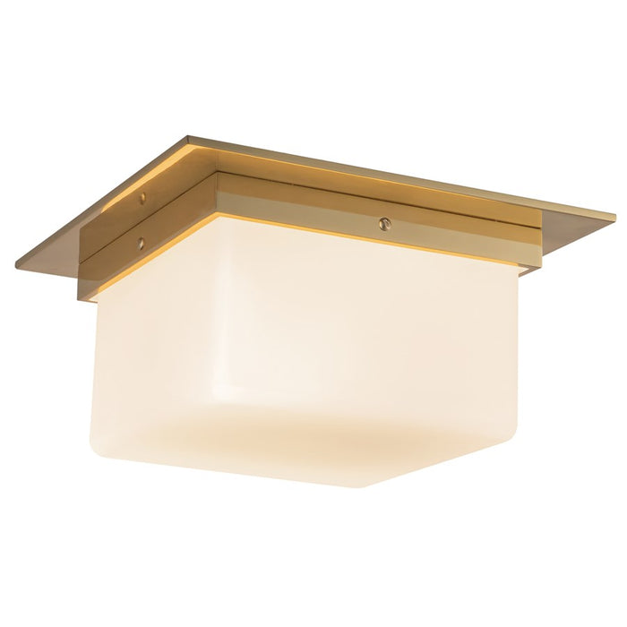 Kuzco Mineral 5" Brass Flush Mount, Patina Brass/Opal Glass - FM356115PTBOP