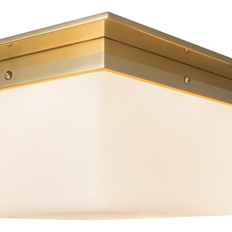 Kuzco Mineral 5" Brass Flush Mount, Patina Brass/Opal Glass