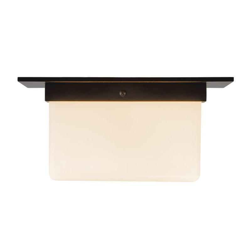 Kuzco Mineral 5" Black Flush Mount, Urban Bronze/Matte Opal Glass