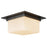 Kuzco Mineral 5" Black Flush Mount, Urban Bronze/Matte Opal Glass