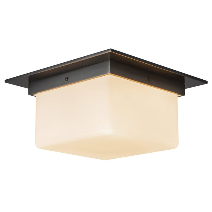 Kuzco Mineral 5" Black Flush Mount, Urban Bronze/Matte Opal Glass