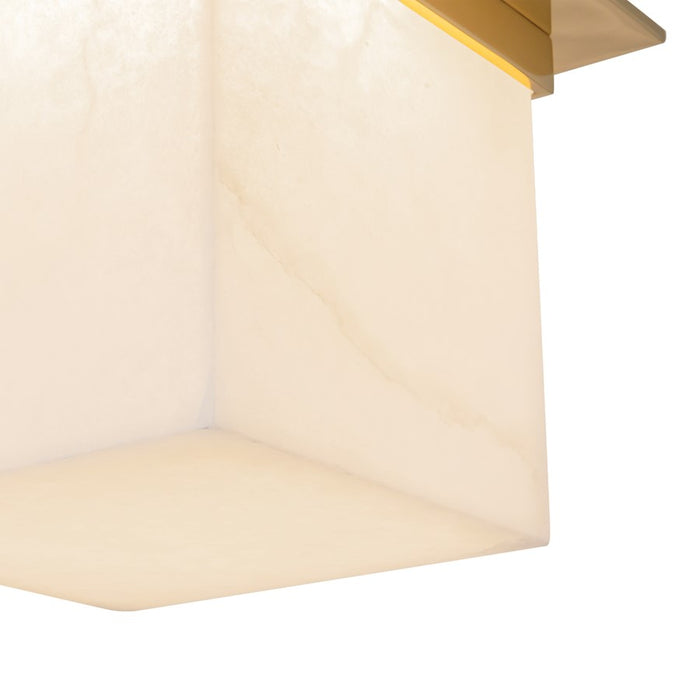 Kuzco Mineral 11" Brass Flush Mount, Patina Brass/Alabaster
