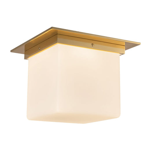 Kuzco Mineral 11" Brass Flush Mount, Patina Brass/Opal Glass - FM356118PTBOP