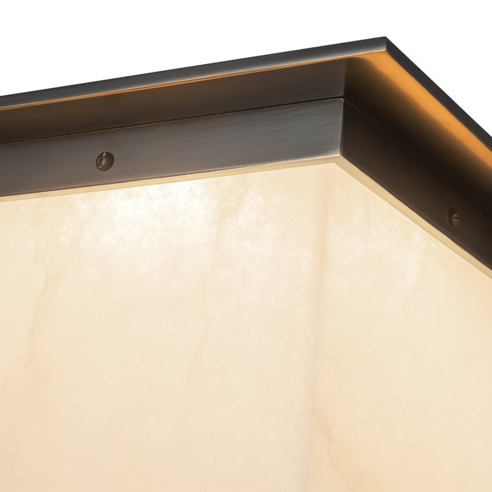 Kuzco Mineral 11" Black Flush Mount, Urban Bronze/Alabaster